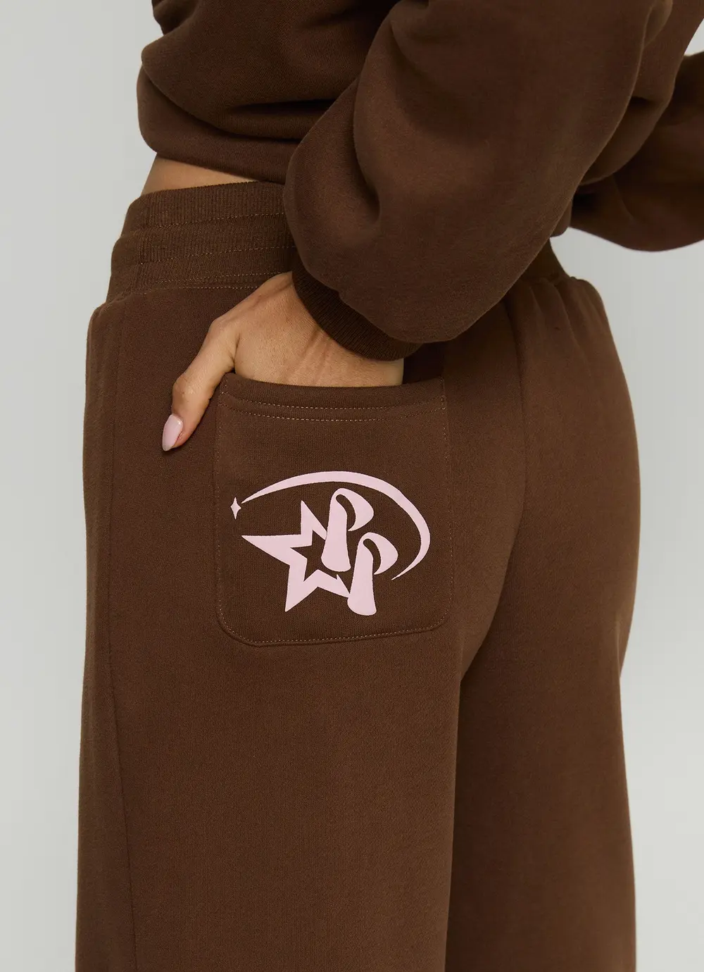 Princess Polly Stargirl Wide Leg Sweat Pants Brown