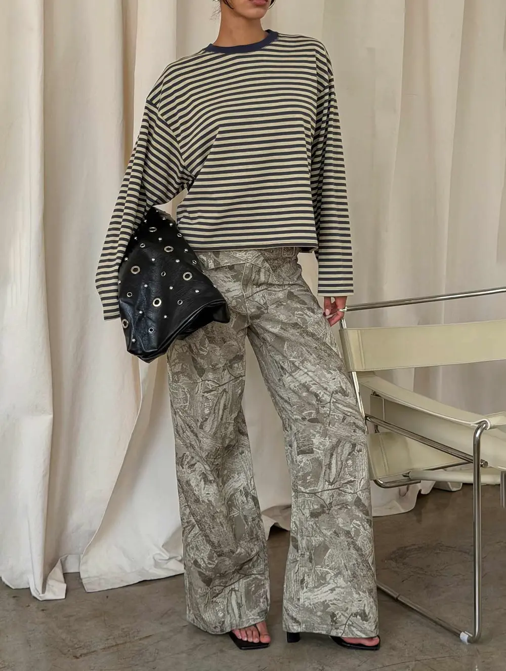 Mckinley Mid Rise Wide Leg Jeans Camouflage