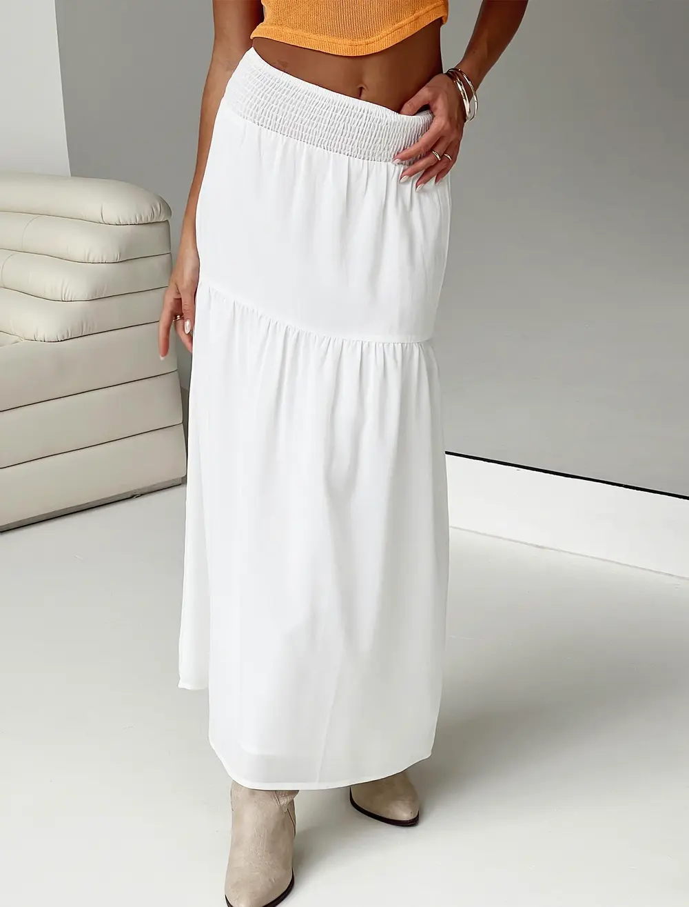 Dion Maxi Skirt White