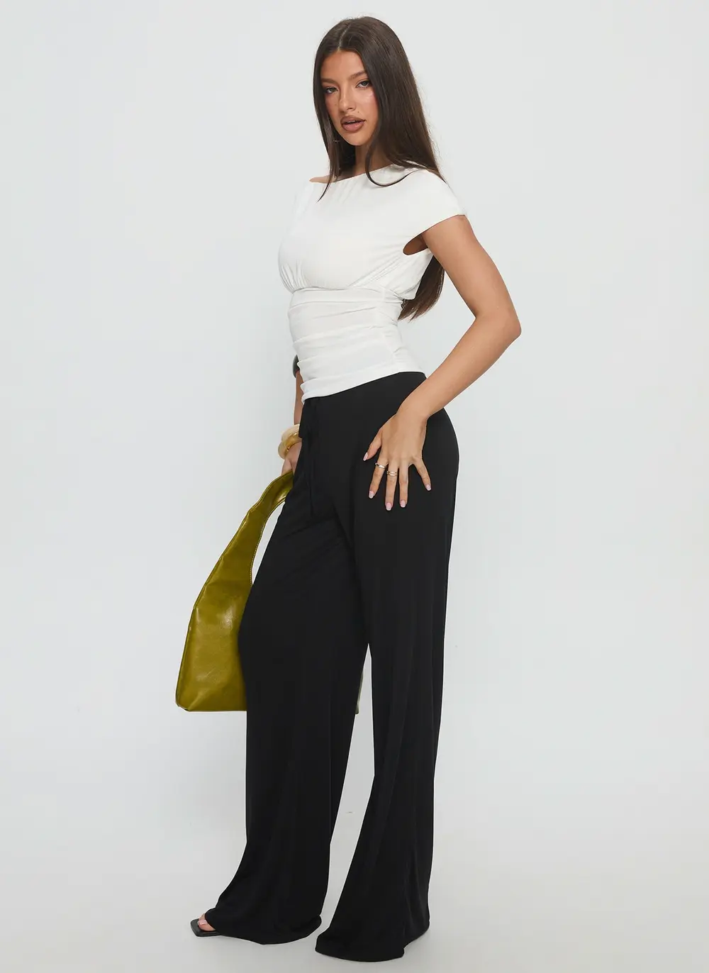 Gavrielle Jersey Wide Leg Pants Black