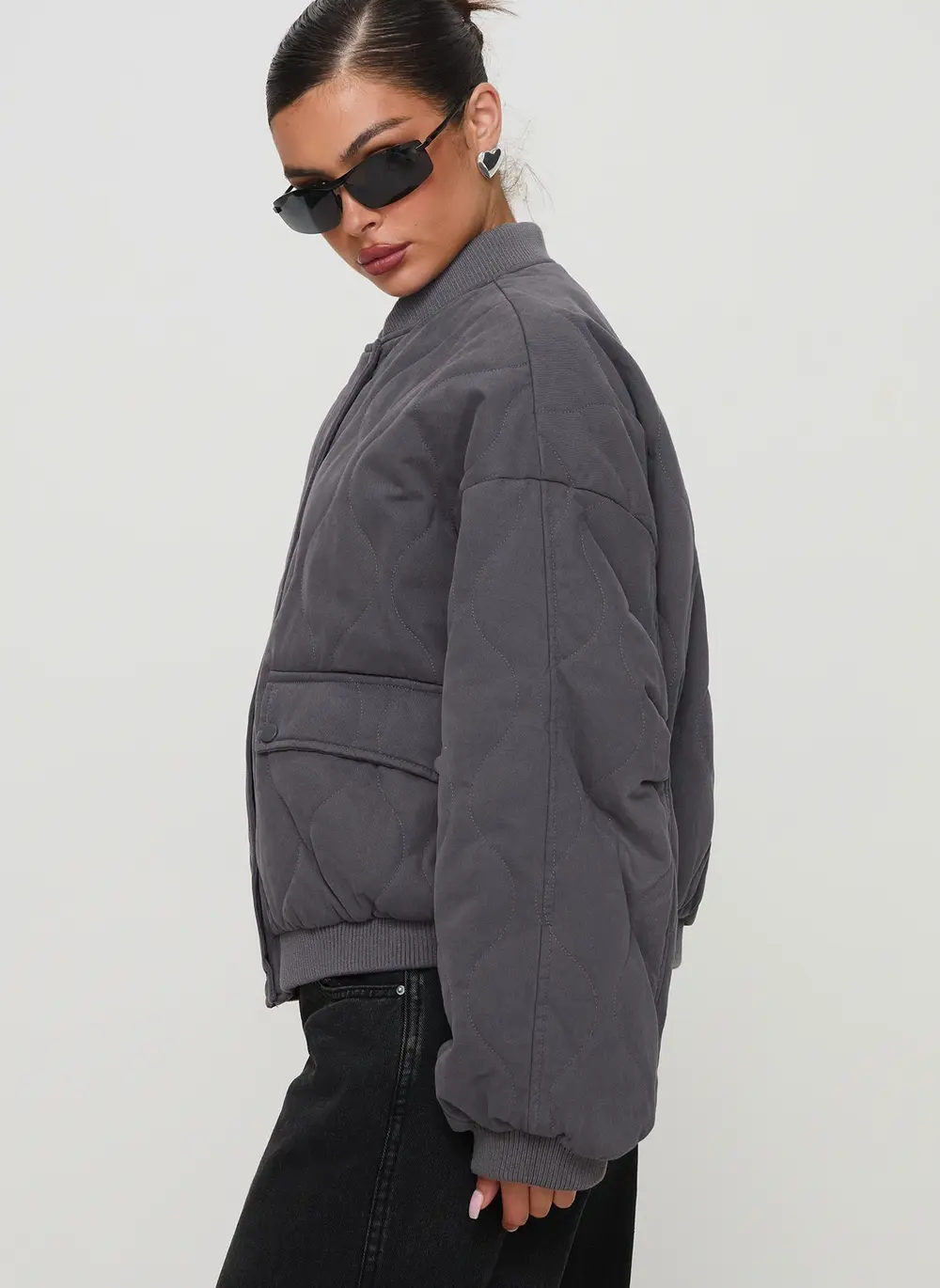 Stick Season Quilted Jacket Grey