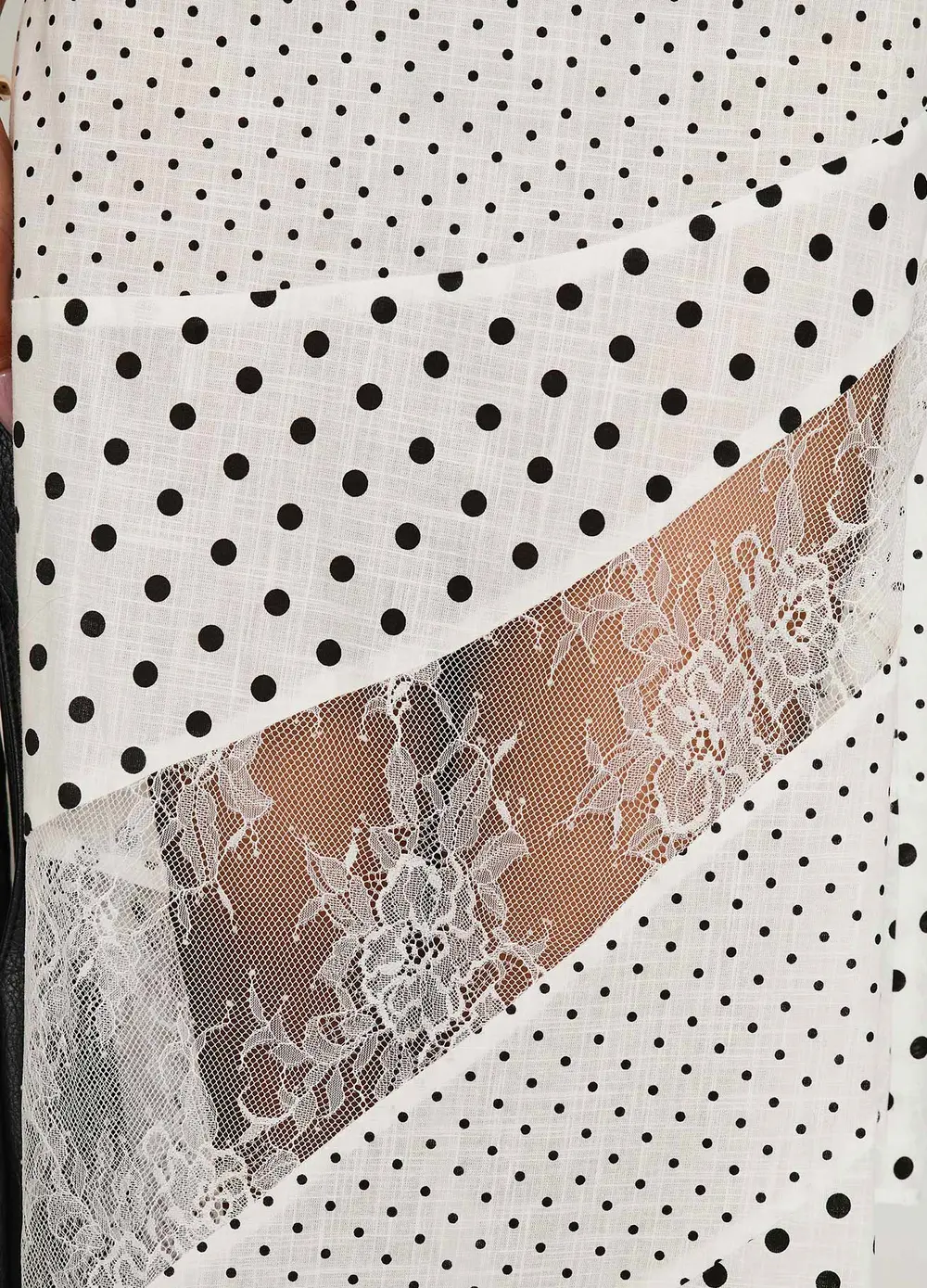 Rennar Maxi Skirt White / Polka Dot