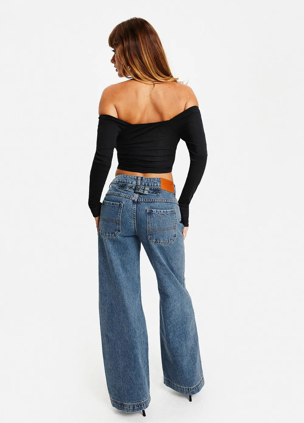 Jankins Low Rise Straight Leg Jeans Mid Wash