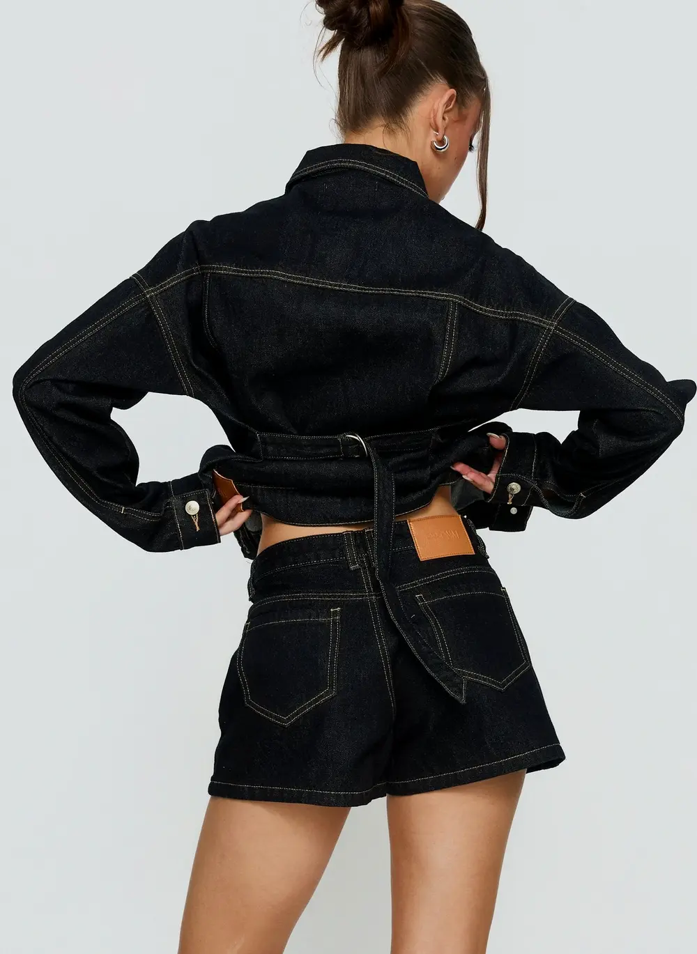 Mackenza Mid Rise Denim Shorts Raw Denim