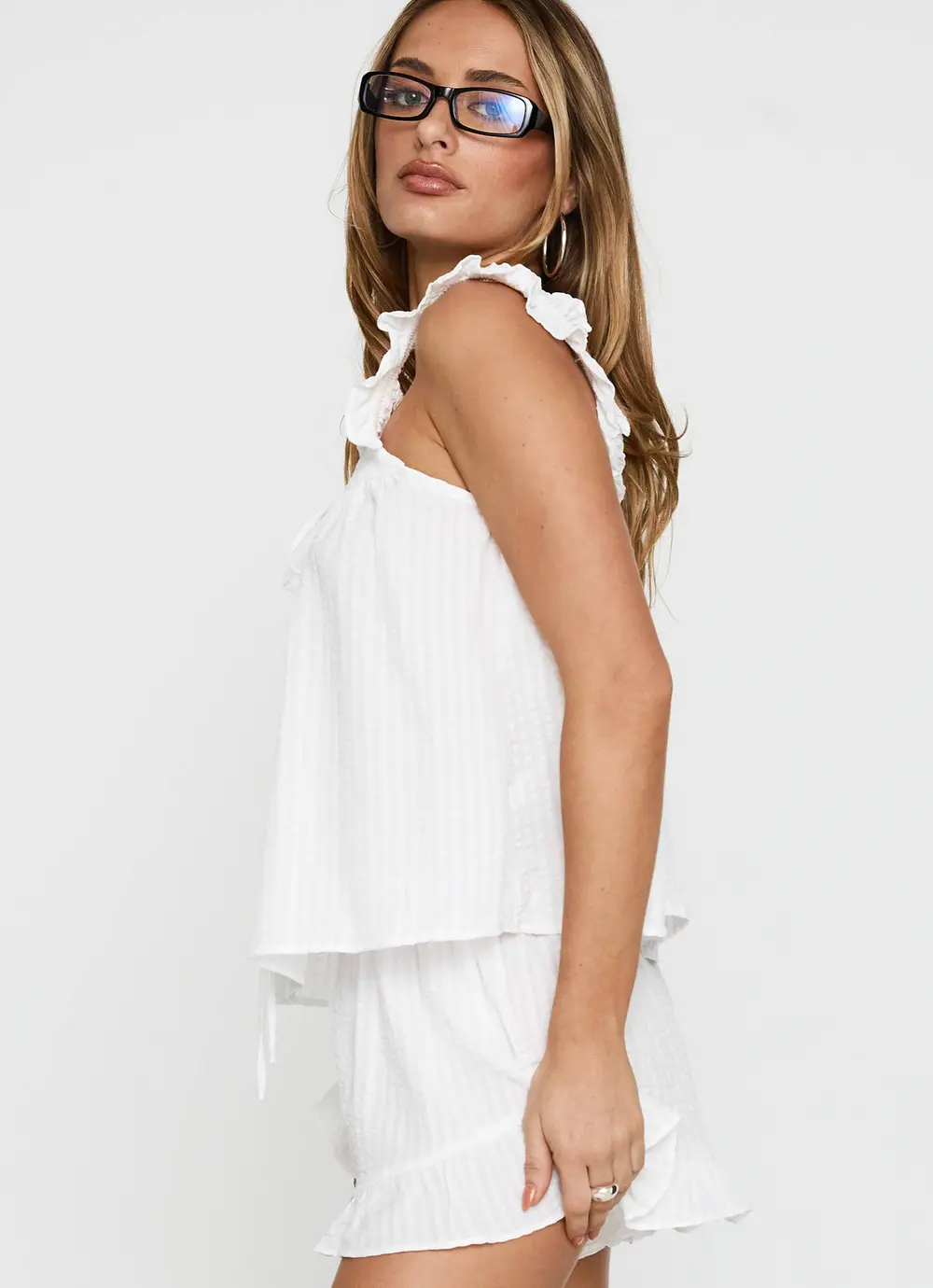 Santabelle Frill Top White