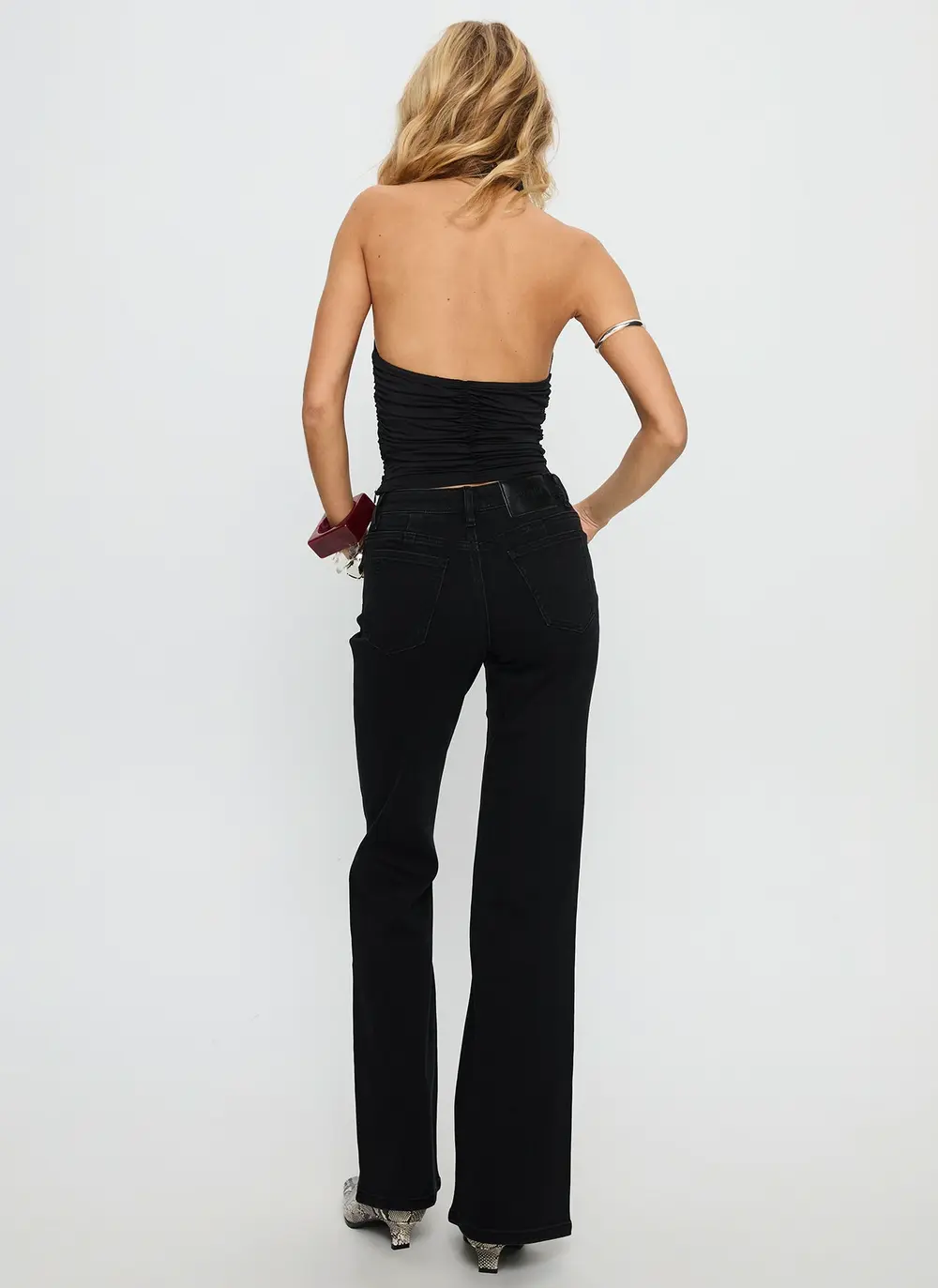 Magic Mirror Mid Rise Bootleg Jeans Washed Black