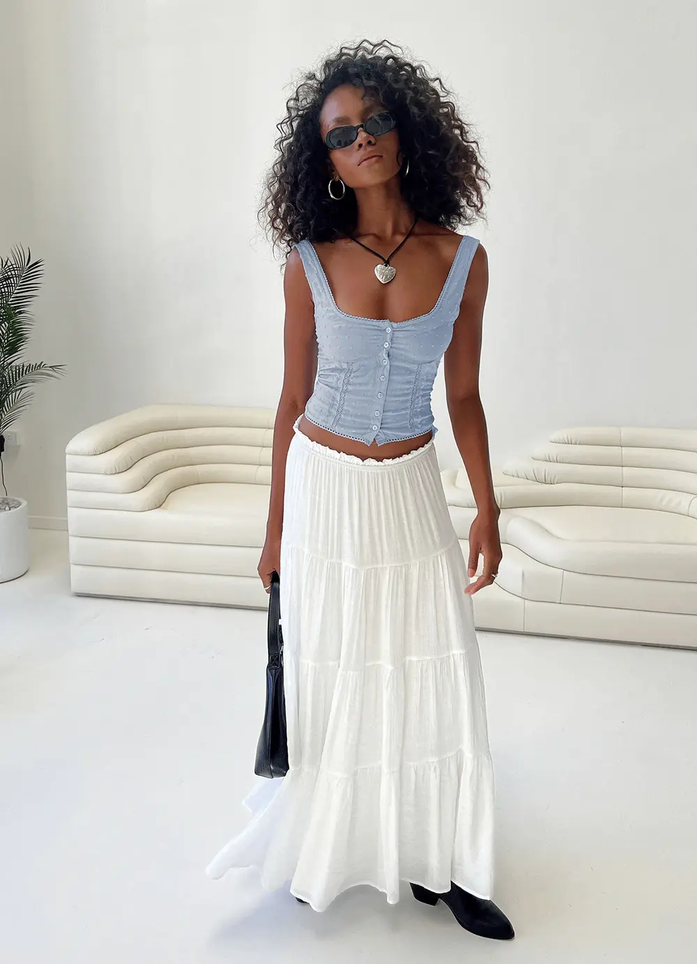 Mya Maxi Skirt White