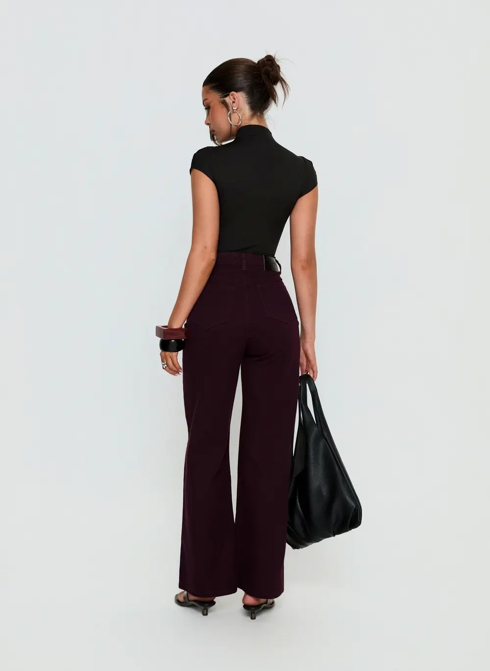 Nicolo High Rise Straight Leg Jeans Currant