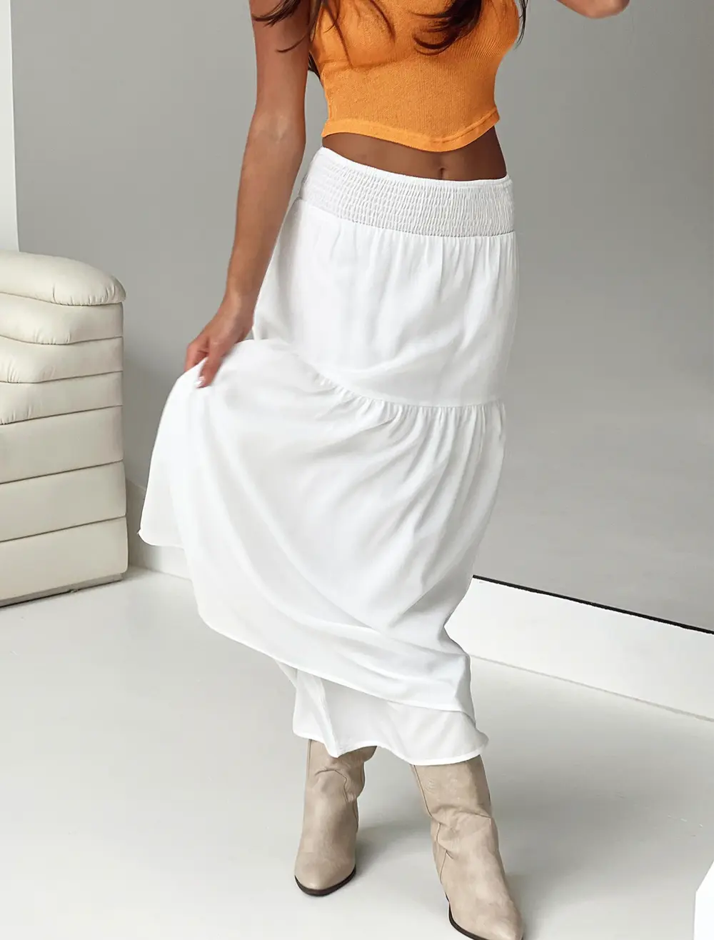 Dion Maxi Skirt White