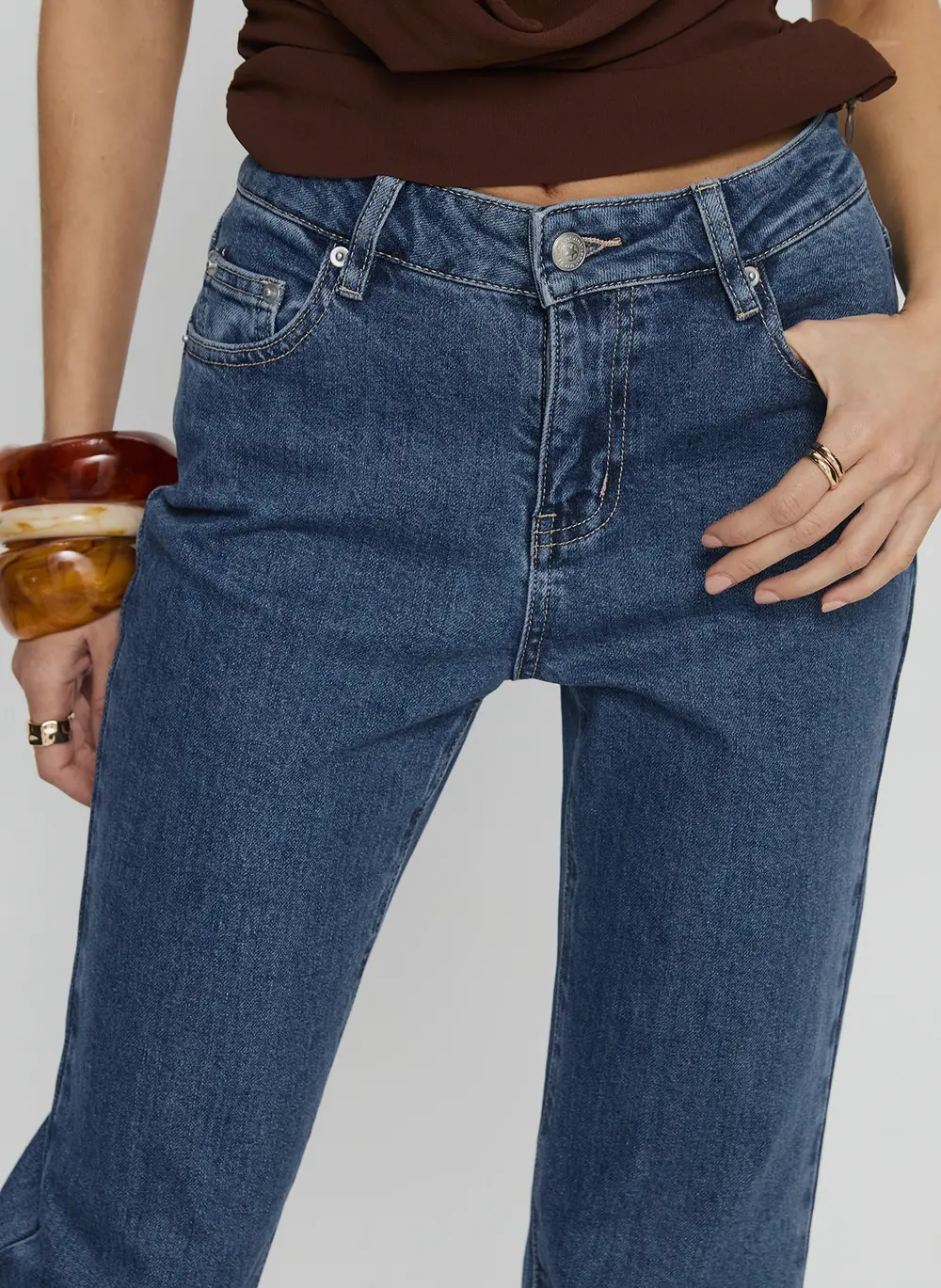 Magic Mirror Mid Rise Bootleg Jeans Mid Blue Wash