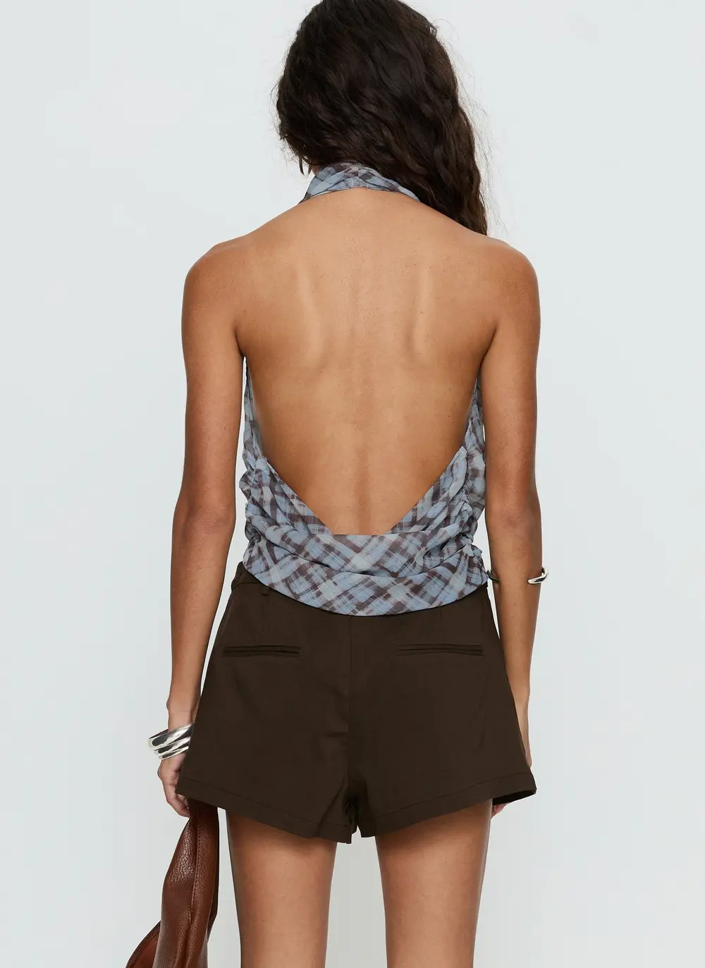 Amzie Tailored Mini Shorts Brown