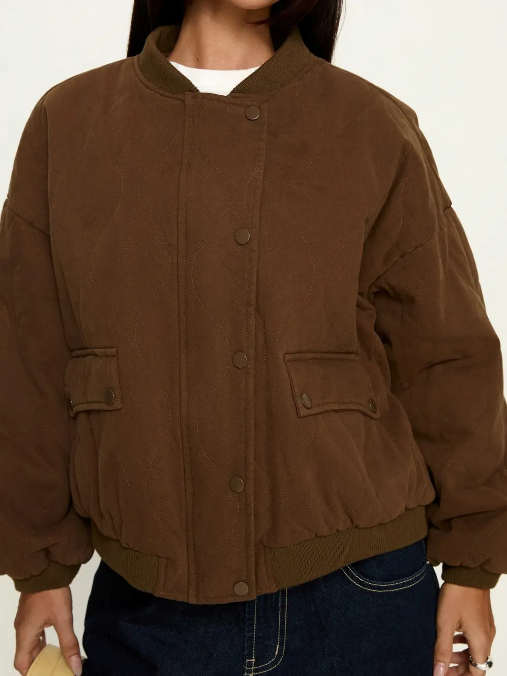 Stick Season Quilted Jacket Brown