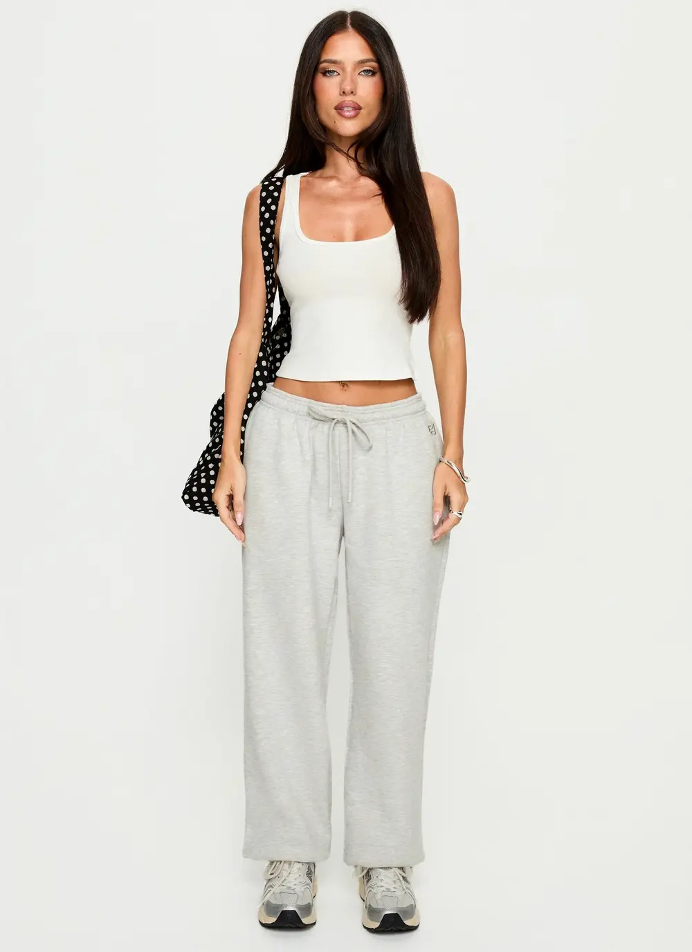 Caspa Dream Fleece Oversized Ankle Cuff Jogger Grey Marle