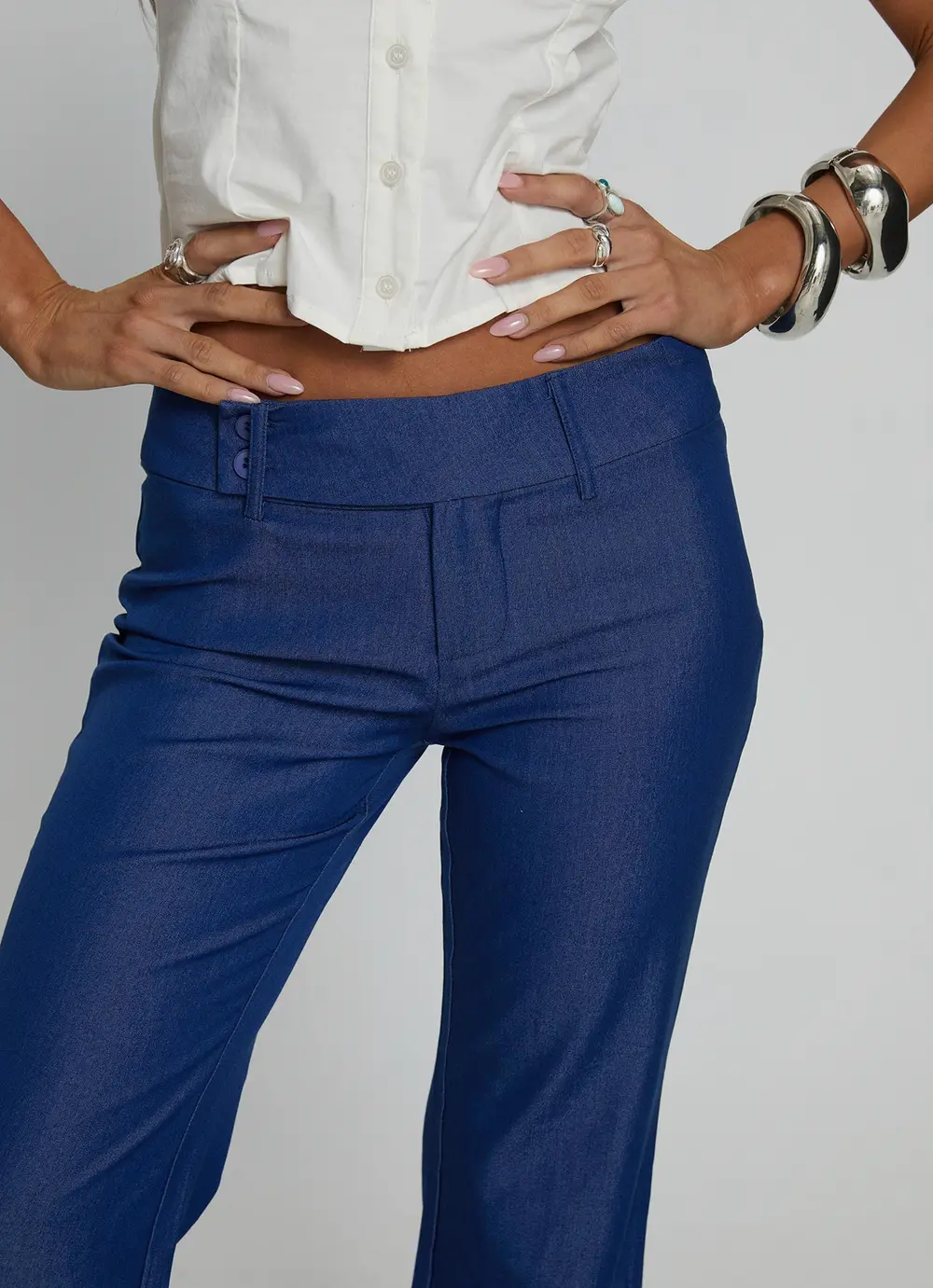 Kinkirk Flared Pants Chambray