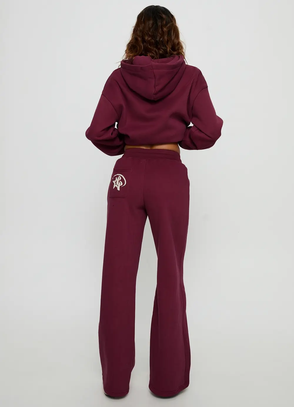 Princess Polly Stargirl Wide Leg Sweat Pants Burgundy