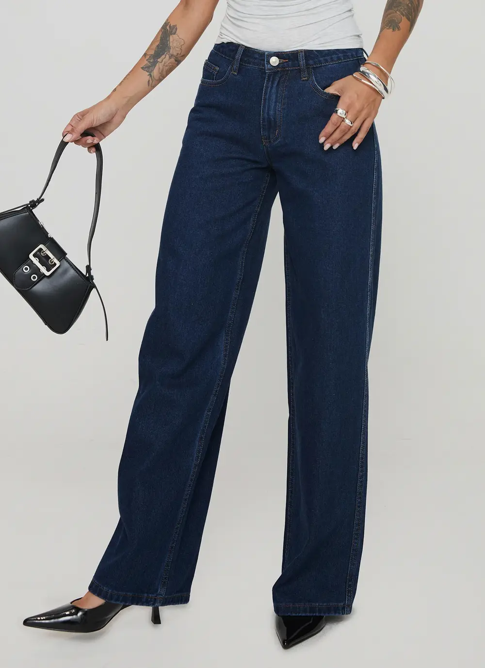 Maryanne Mid Rise Straight Leg Jeans Dark Wash