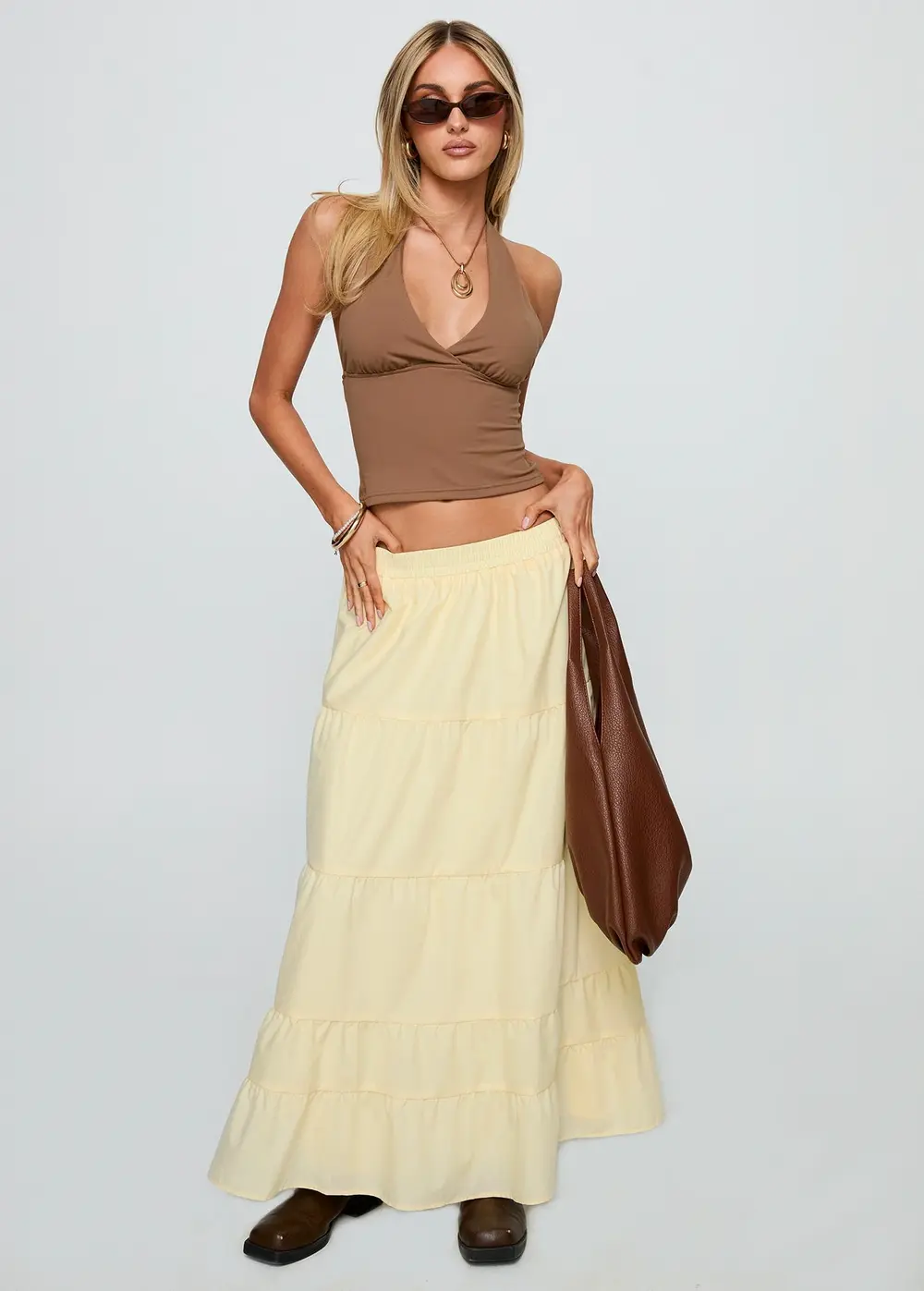 Garden Party Maxi Skirt Lemon