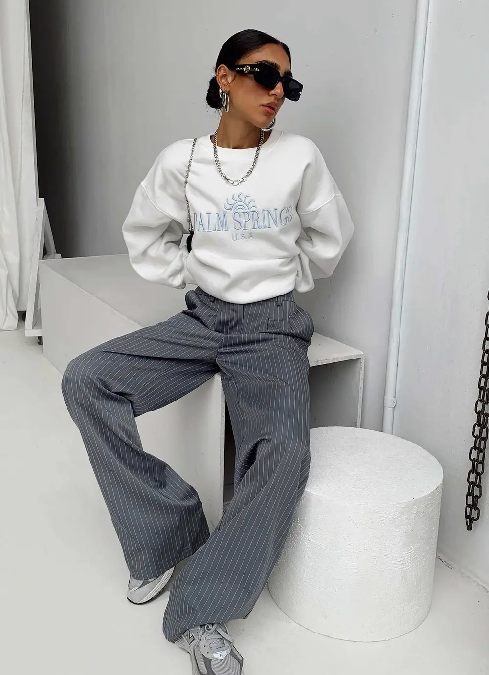 Archer Pants Pinstripe Grey