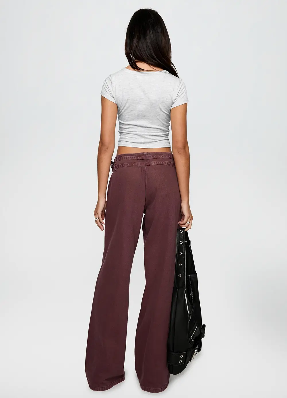 Baccarat Mid Rise Wide Leg Belted Pant Chocolate