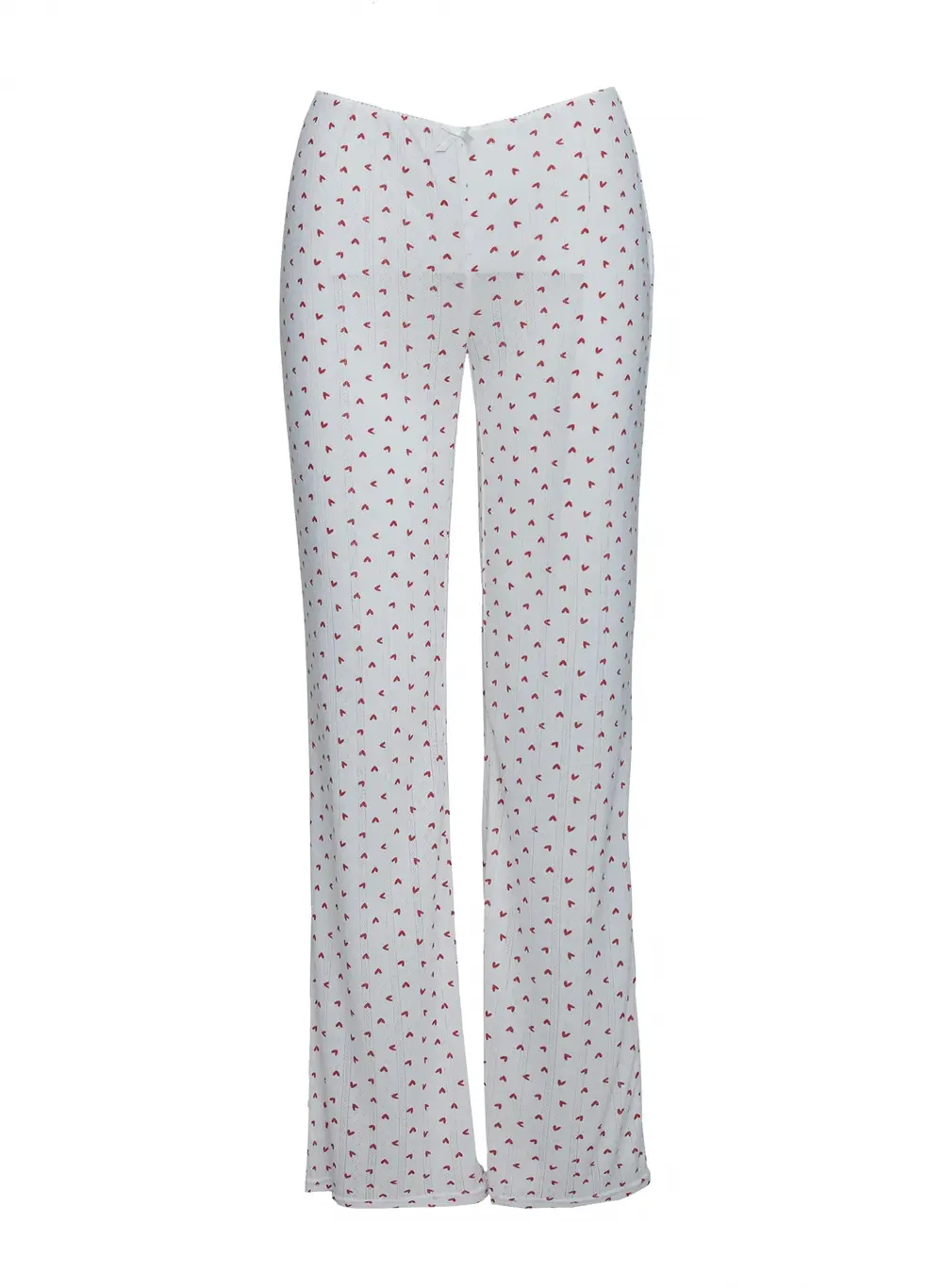 Sleepytea Pointelle Sleep Pant White / Red