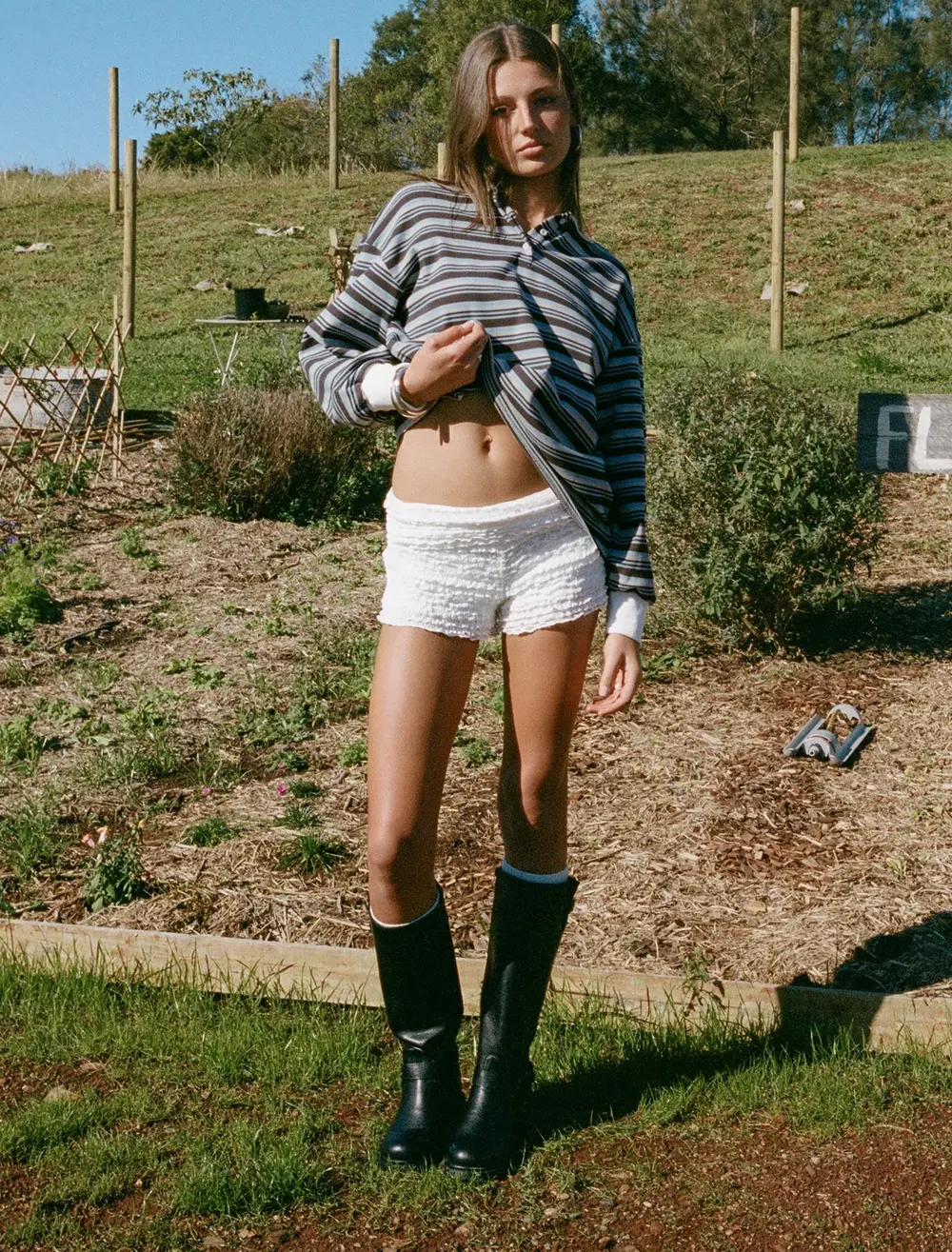 Lunaline Lace Micro Shorts White