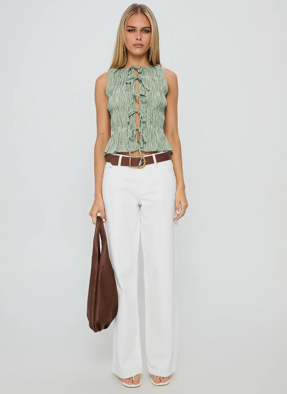 Serenitia Mid Rise Straight Leg Relaxed Jeans White Wash