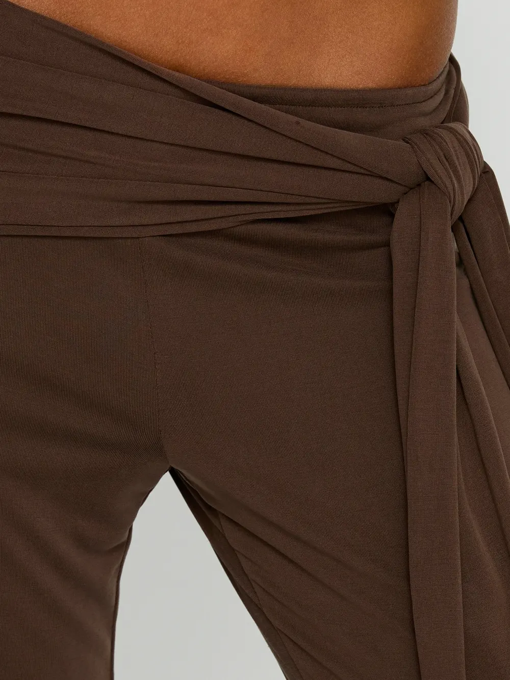Katiana Wrap Jersey Pants Brown
