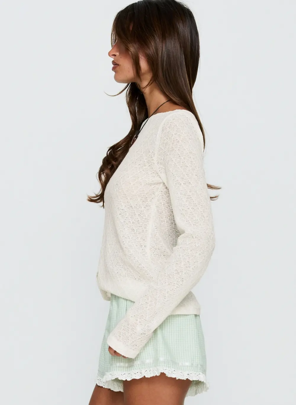 Rhubarb Lace Shorts Green Check