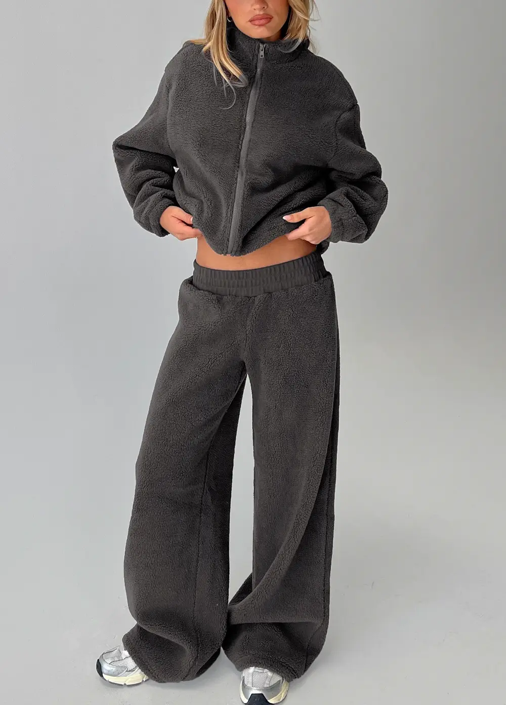 Siberia Fleece Track Pant Charcoal