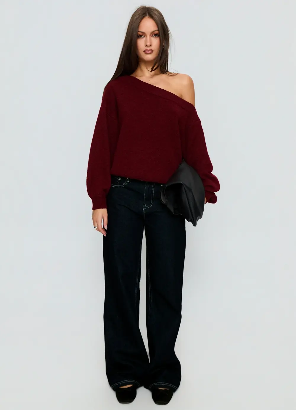 Noble Off The Shoulder Sweater Red