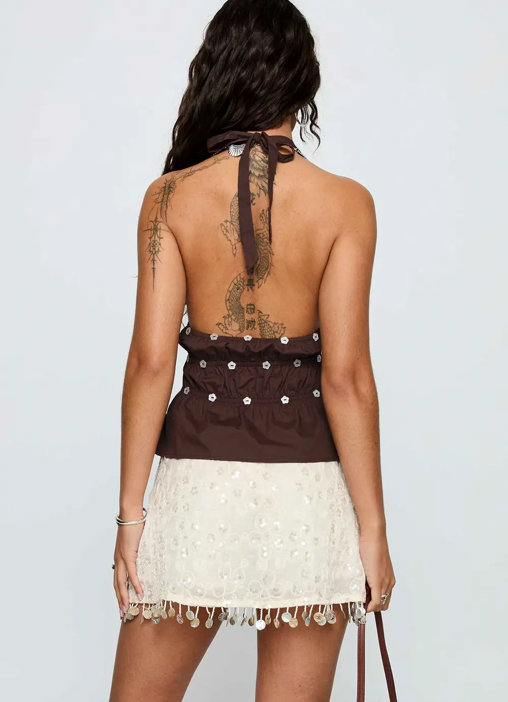 We Made It Sequin Skort Cream