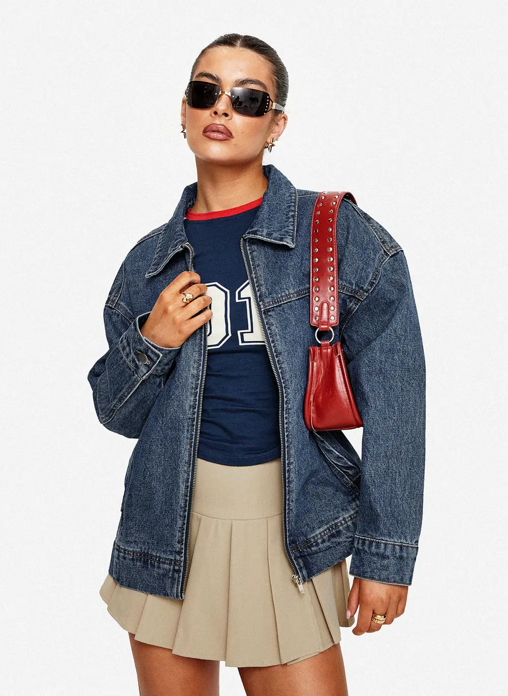 Goldsmith Denim Bomber Jacket Mid Wash