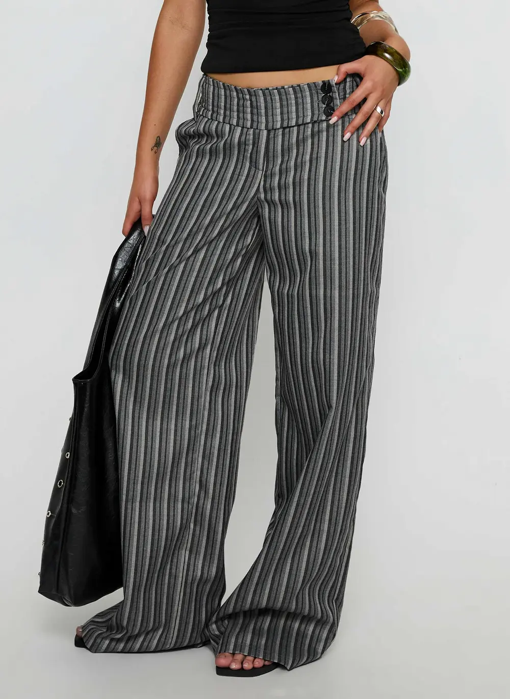 Cedars Low Rise Pant Grey Stripe