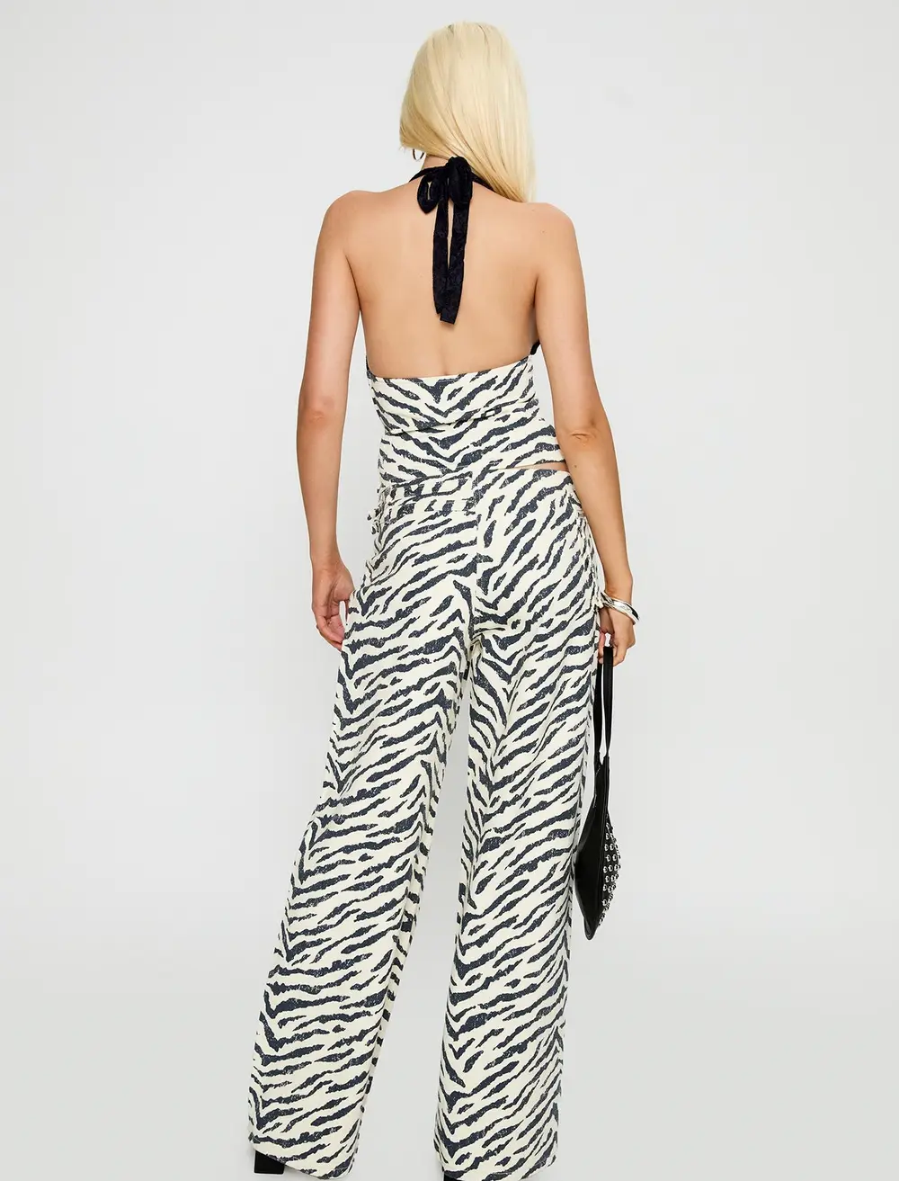 Paltrow Mid Rise Wide Leg Cargo Jeans Zebra