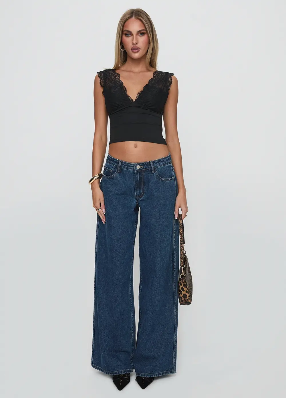 Ramos Low Rise Denim Jeans Dark Blue Wash