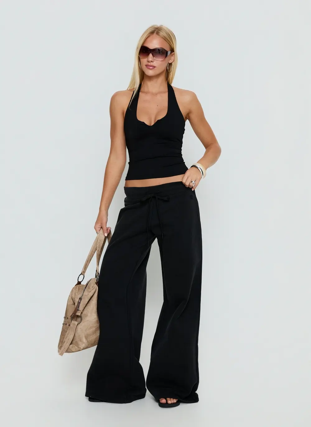 Dodie Wide Leg Pants Washed Black