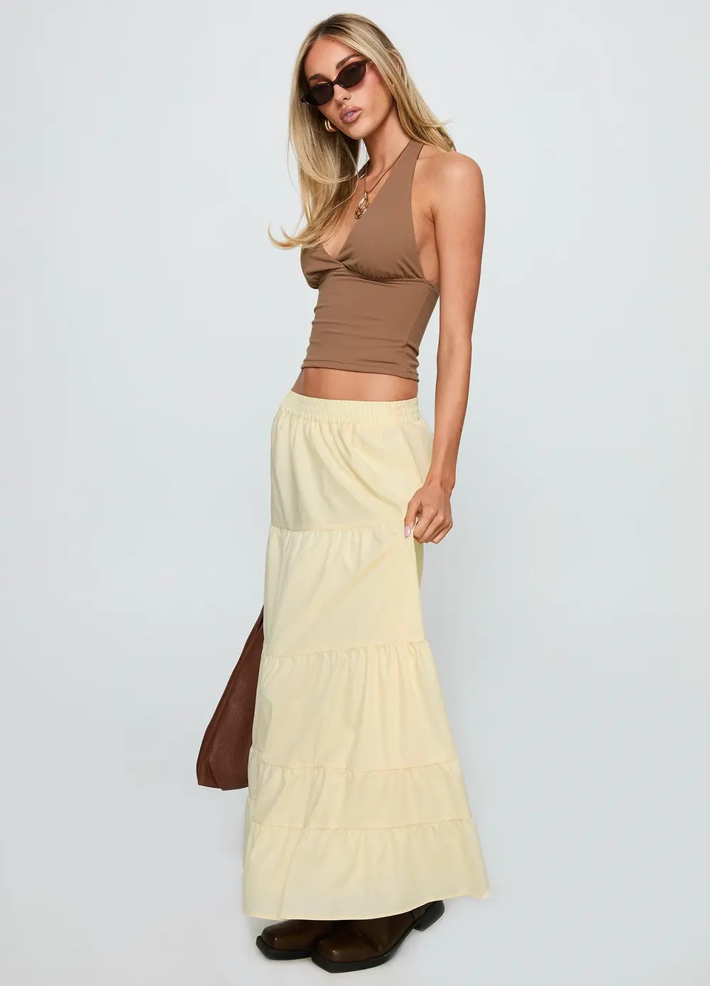 Garden Party Maxi Skirt Lemon