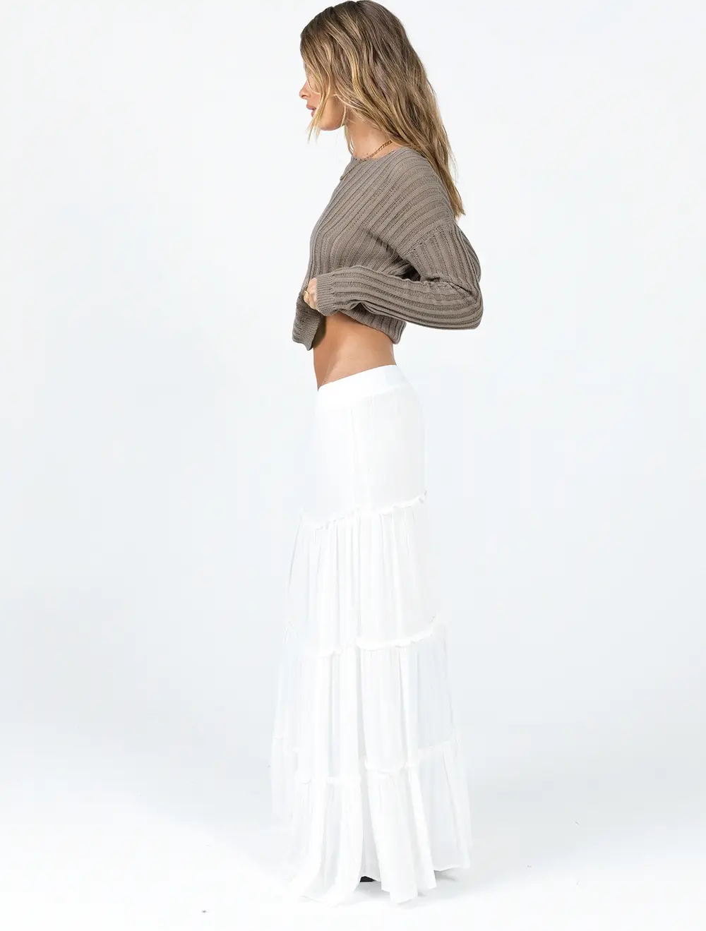 Miriah Maxi Skirt White Low Impact
