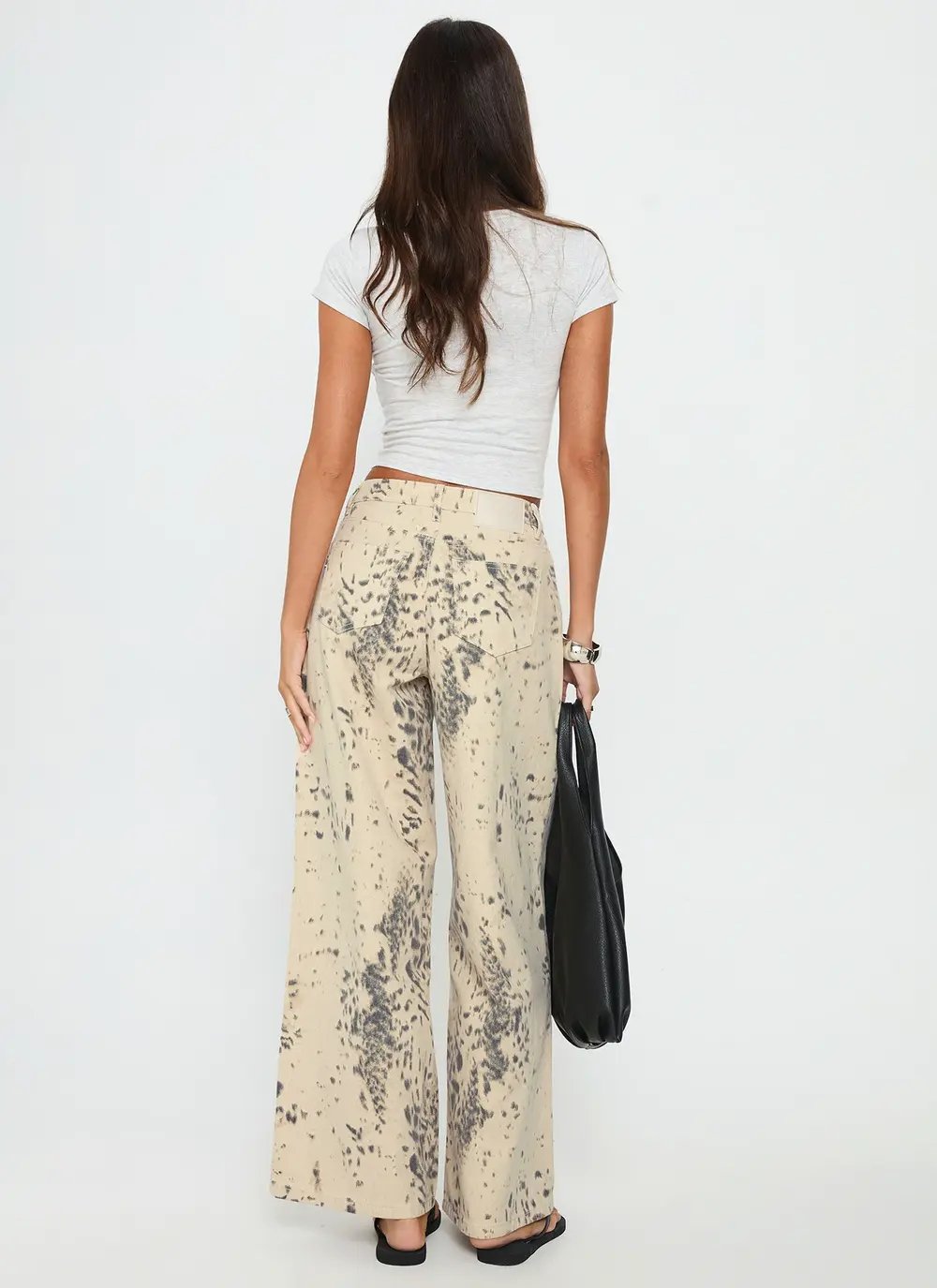 Naylor Mid Rise Wide Leg Jeans Animal Spot