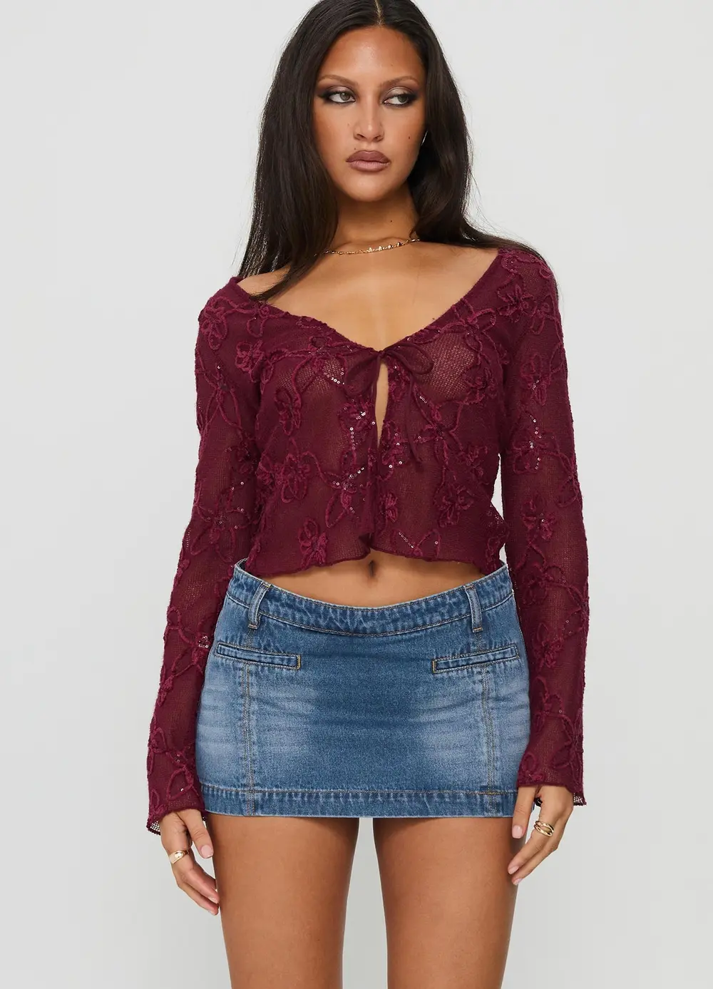 Darbi Denim Mini Skort Mid Blue