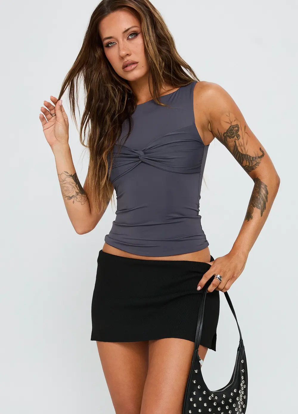 Sparky Mid Rise Skort Black