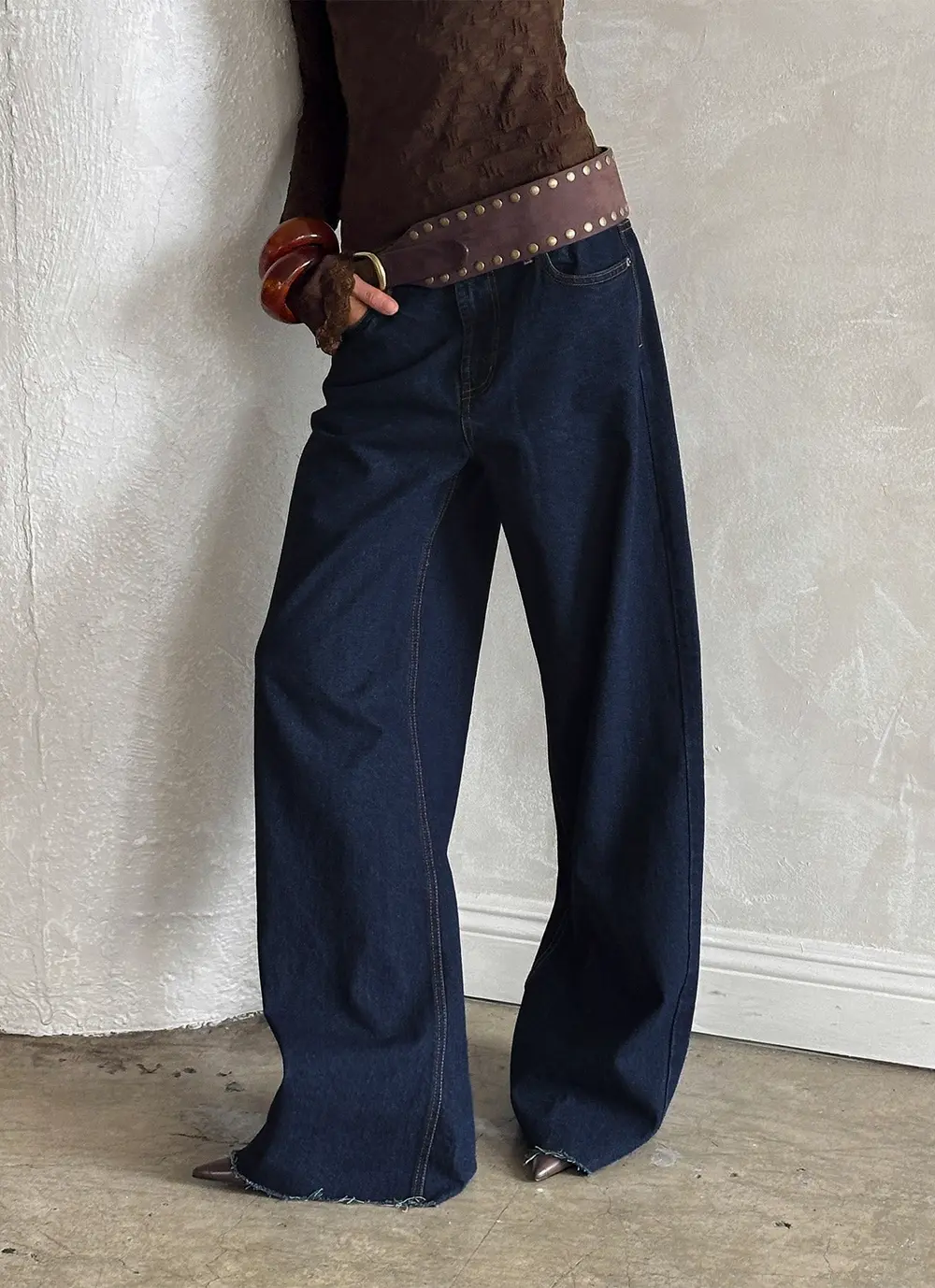 Darla Low Rise Straight Leg Jean Dark Blue Wash