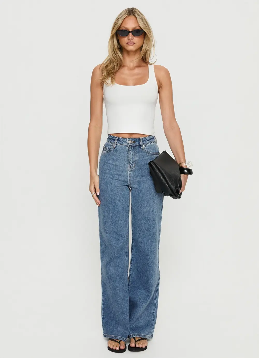 Thearlie High Rise Flared Jeans Mid Blue Wash