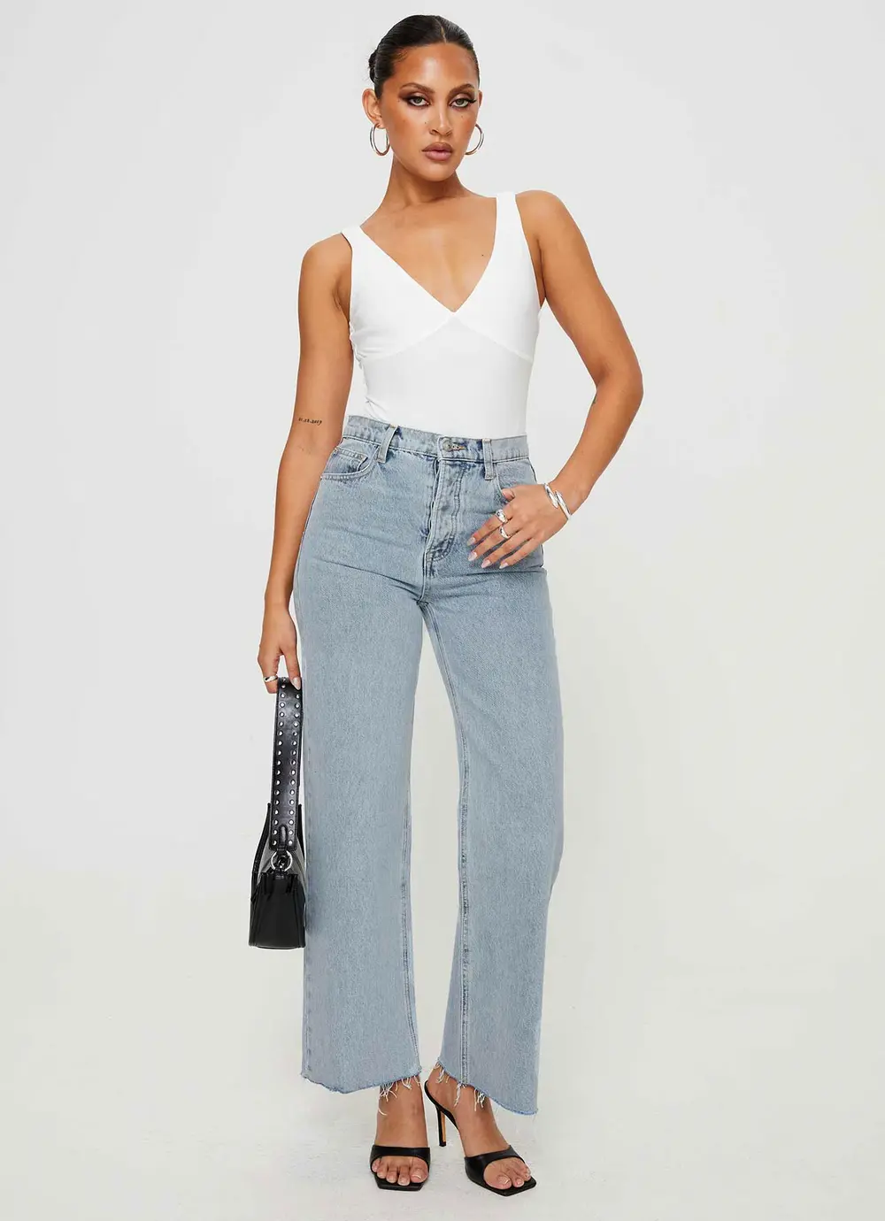 Fawcett High Rise Straight Leg Jeans Light Blue Wash