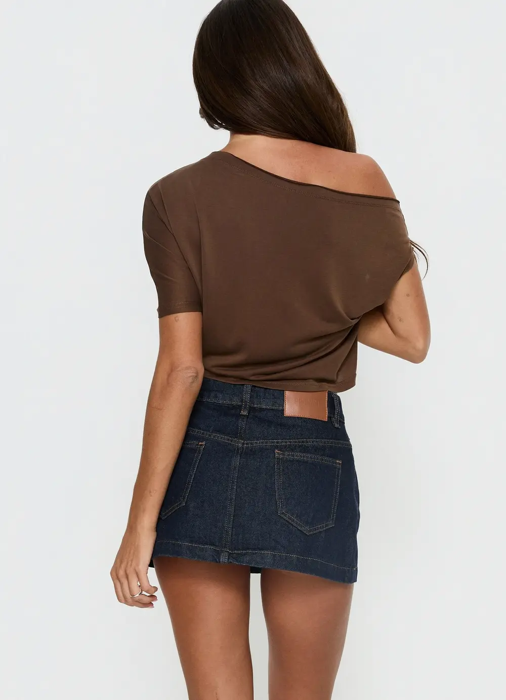 Nicolina Low Rise Denim Mini Skirt Raw Denim