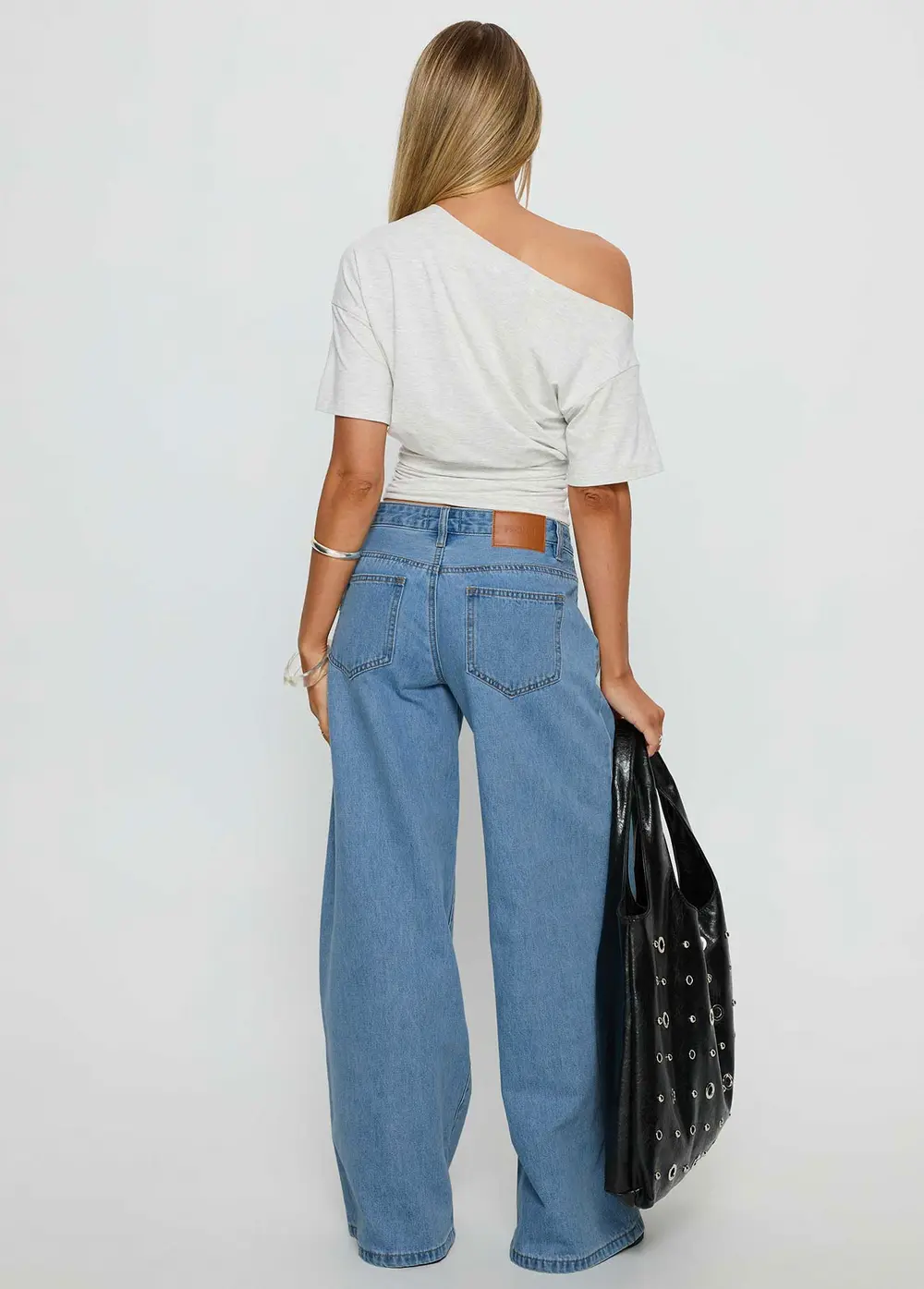 Supercut Low Rise Baggy Pleat Jeans Light Blue Wash