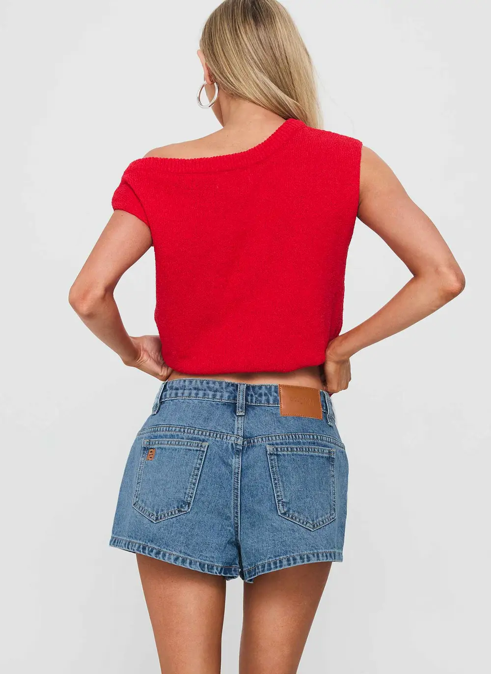 Dreamful Low Rise Mini Denim Shorts Mid Blue Wash