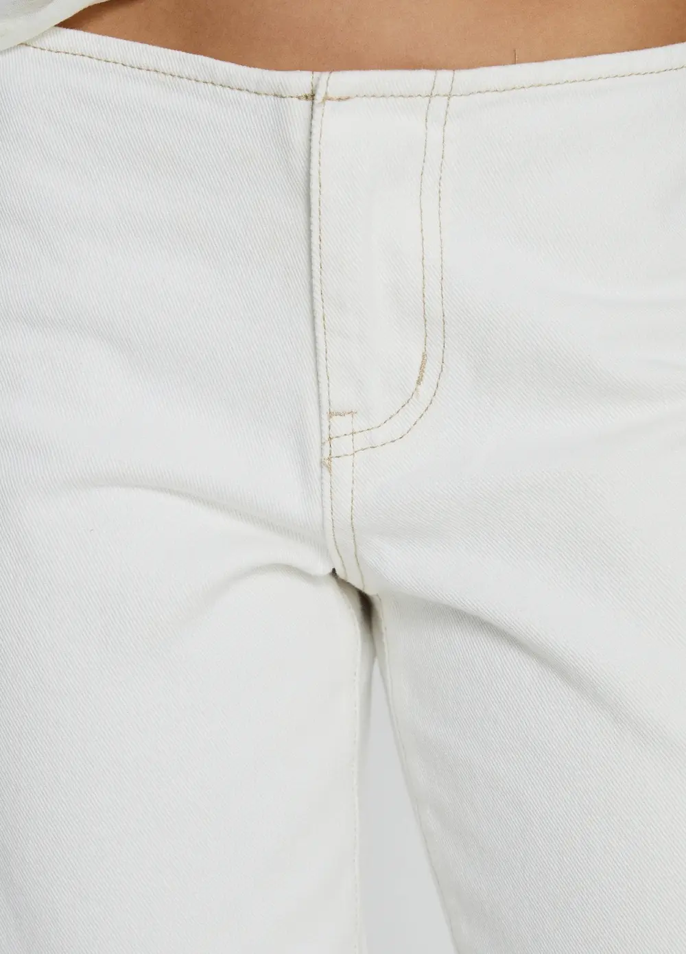 Buenos No Waist Low Rise Straight Leg Jeans White