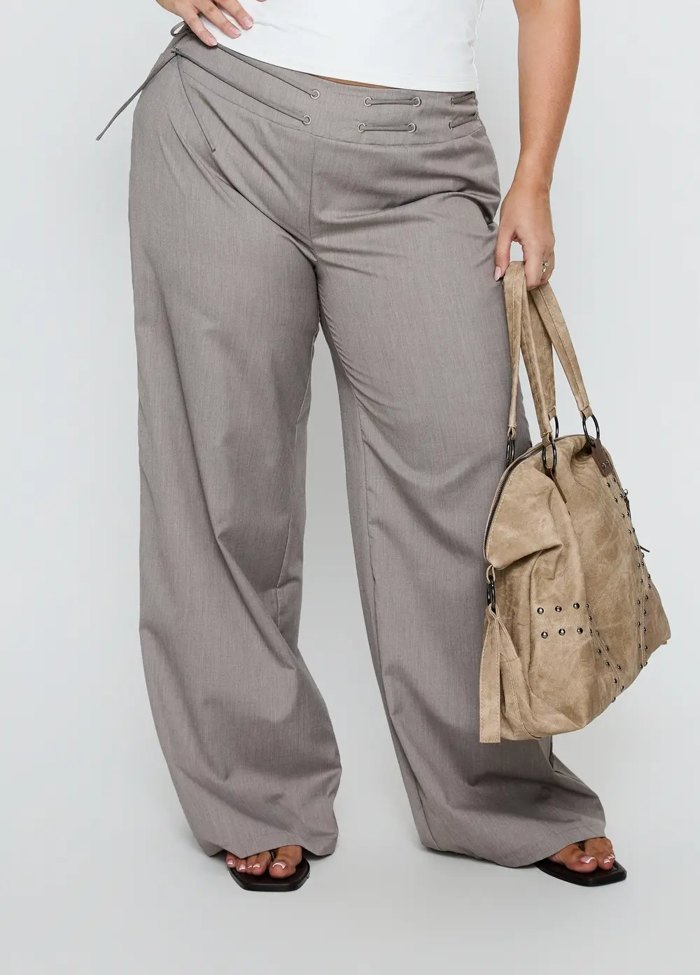 Just Have Fun Wide Leg Pant Grey Curve