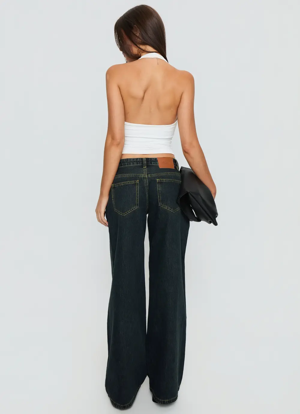 Supercut Low Rise Baggy Pleat Jeans Grunge Wash